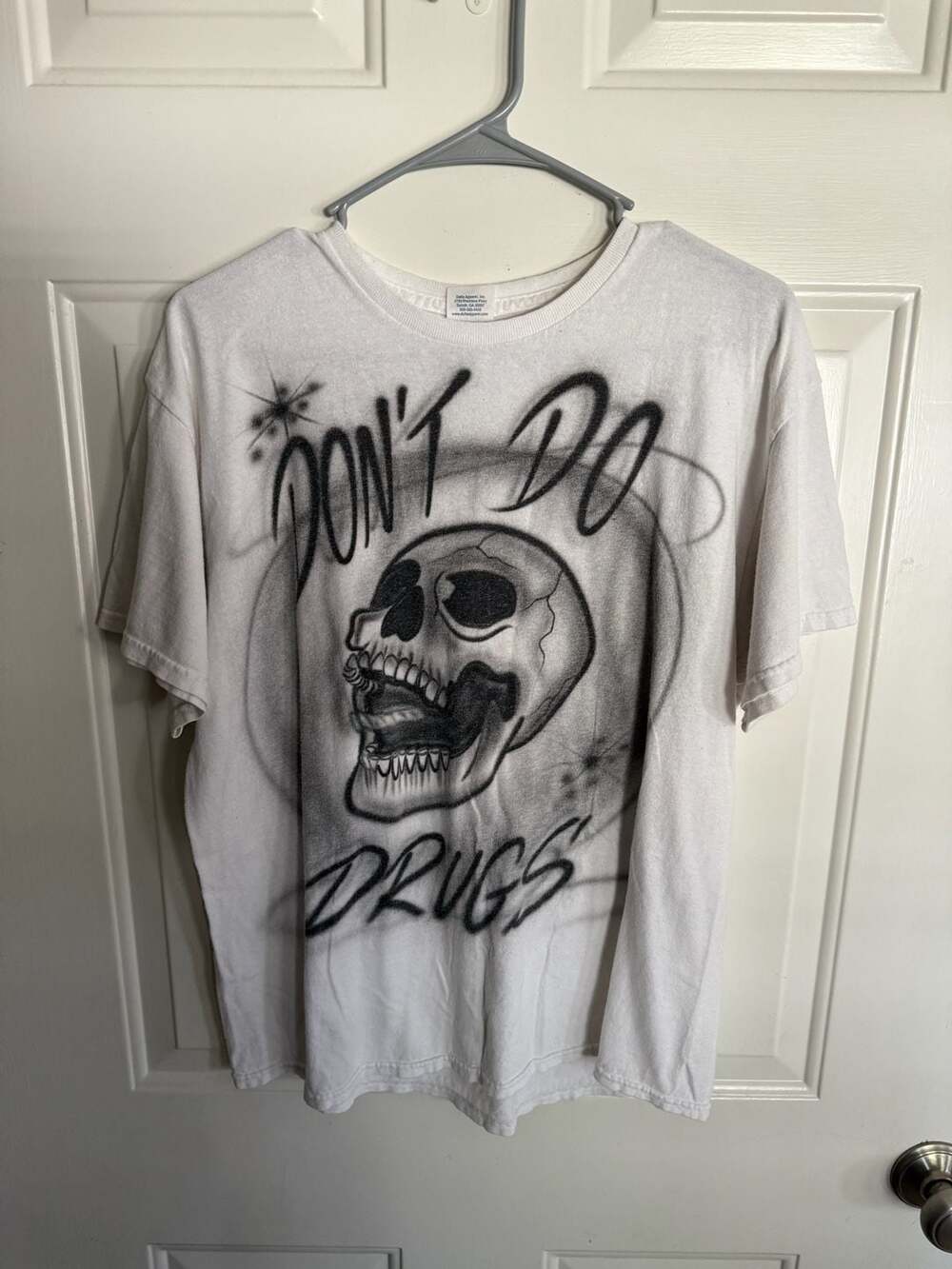 Delta Apparel custom Don't Do Drugs Skull and Wings Airbrush Graphic T-Shirt